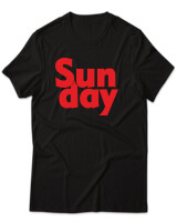 T-Shirt Unisex - Sunday - Color Thumbnail Μαύρο