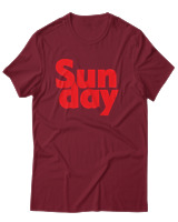 T-Shirt Unisex - Sunday - Color Thumbnail Σκούρο Κόκκινο