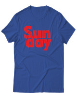 T-Shirt Unisex - Sunday - Color Thumbnail Μπλε Ρουά