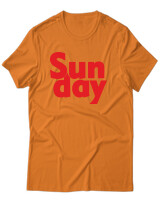 T-Shirt Unisex - Sunday - Color Thumbnail Πορτοκαλί