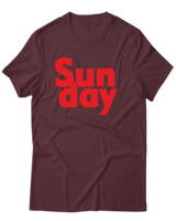 T-Shirt Unisex - Sunday - Color Thumbnail Μπορντό