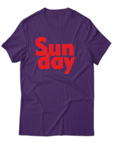 T-Shirt Unisex - Sunday - Color Thumbnail Σκούρο Μωβ