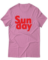 T-Shirt Unisex - Sunday - Color Thumbnail Ροζ