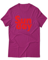 T-Shirt Unisex - Sunday - Color Thumbnail Φουξια