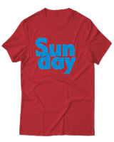 T-Shirt Unisex - Sunday - Color Thumbnail Κόκκινο