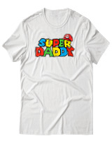T-Shirt Αντρικό - Super Daddy - Color Thumbnail Άσπρο