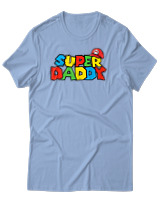 T-Shirt Αντρικό - Super Daddy - Color Thumbnail Γαλάζιο
