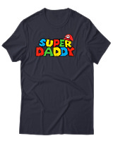 T-Shirt Αντρικό - Super Daddy - Color Thumbnail Σκούρο Μπλε