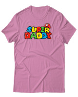 T-Shirt Αντρικό - Super Daddy - Color Thumbnail Ροζ