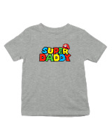 T-Shirt  Παιδικό - Super Daddy - Color Thumbnail Γκρι Μελανζέ