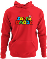 Φούτερ με κουκούλα - Super Daddy - Color Thumbnail Κόκκινο