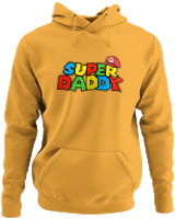 Φούτερ με κουκούλα - Super Daddy - Color Thumbnail Κίτρινο Χρυσό