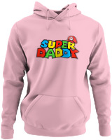 Φούτερ με κουκούλα - Super Daddy - Color Thumbnail Pink