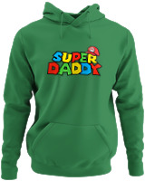Φούτερ με κουκούλα - Super Daddy - Color Thumbnail Kelly Green