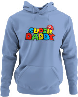 Φούτερ με κουκούλα - Super Daddy - Color Thumbnail Blue Carolina