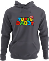 Φούτερ με κουκούλα - Super Daddy - Color Thumbnail Ανθρακί