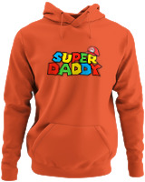 Φούτερ με κουκούλα - Super Daddy - Color Thumbnail Πορτοκαλί