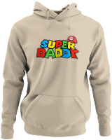 Φούτερ με κουκούλα - Super Daddy - Color Thumbnail Μπέζ