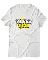 T-Shirt Αντρικό - Super Star - Color Thumbnail Άσπρο