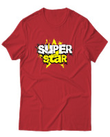 T-Shirt Αντρικό - Super Star - Color Thumbnail Κόκκινο