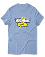 T-Shirt Αντρικό - Super Star - Color Thumbnail Γαλάζιο