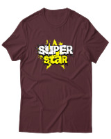 T-Shirt Αντρικό - Super Star - Color Thumbnail Μπορντό