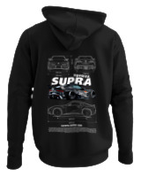 Φούτερ με κουκούλα Αντρικό - Supra A90 - Color Thumbnail Μαύρο