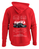 Φούτερ με κουκούλα Αντρικό - Supra A90 - Color Thumbnail Κόκκινο