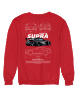 Φούτερ χωρίς κουκούλα Γυναικείο - Supra A90 - Color Thumbnail Κόκκινο