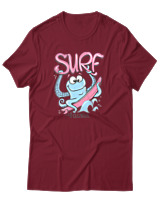 T-Shirt Αντρικό - Surf Octopus - Color Thumbnail Σκούρο Κόκκινο