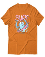 T-Shirt Αντρικό - Surf Octopus - Color Thumbnail Πορτοκαλί