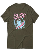 T-Shirt Αντρικό - Surf Octopus - Color Thumbnail Χακί
