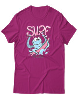 T-Shirt Αντρικό - Surf Octopus - Color Thumbnail Φουξια