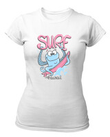 T-Shirt Στενή Γραμμή - Surf Octopus - Color Thumbnail ΄Ασπρο