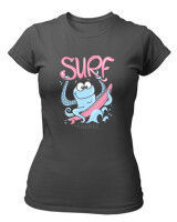 T-Shirt Στενή Γραμμή - Surf Octopus - Color Thumbnail Ανθρακί