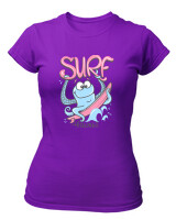 T-Shirt Στενή Γραμμή - Surf Octopus - Color Thumbnail Σκούρο Μωβ