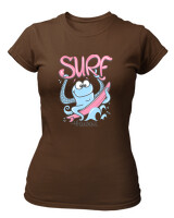 T-Shirt Στενή Γραμμή - Surf Octopus - Color Thumbnail Καφέ