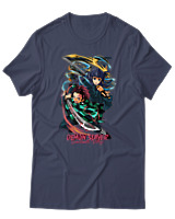 T-Shirt Unisex - Swordsmith Village - Color Thumbnail Μπλε Γκρι