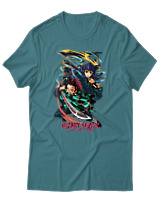 T-Shirt Unisex - Swordsmith Village - Color Thumbnail Μπλε Πράσινο