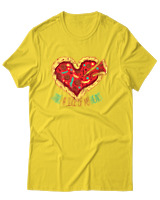 T-Shirt Αντρικό - Take A Slice Of My Heart - Color Thumbnail Χρυσό Κίτρινο
