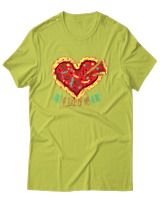 T-Shirt Αντρικό - Take A Slice Of My Heart - Color Thumbnail Λαχανί