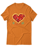 T-Shirt Αντρικό - Take A Slice Of My Heart - Color Thumbnail Πορτοκαλί