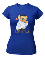 T-Shirt Στενή Γραμμή - Take It Easy - Color Thumbnail Μπλε Ρουά