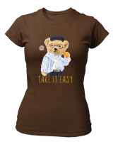 T-Shirt Στενή Γραμμή - Take It Easy - Color Thumbnail Καφέ