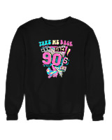 Φούτερ χωρίς κουκούλα Γυναικείο - Take Me Back To The 80s - Color Thumbnail Μαύρο