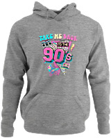 Φούτερ με κουκούλα - Take Me Back To The 80s - Color Thumbnail Γκρι Μελανζέ