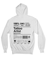 Ζακέτα Φούτερ με κουκούλα - Tattoo Artist - Color Thumbnail 'Ασπρο
