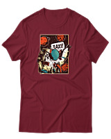 T-Shirt Αντρικό - Taxi Astronaut - Color Thumbnail Σκούρο Κόκκινο