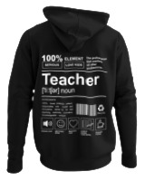 Φούτερ με κουκούλα - Teacher - Color Thumbnail Μαύρο
