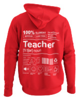 Φούτερ με κουκούλα - Teacher - Color Thumbnail Κόκκινο